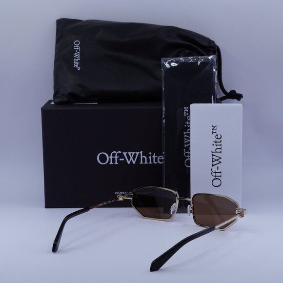 Off-White Off-White OERI14J LOA 7660 Sunglasses Gold Geometric Frame - Picture 8 of 8